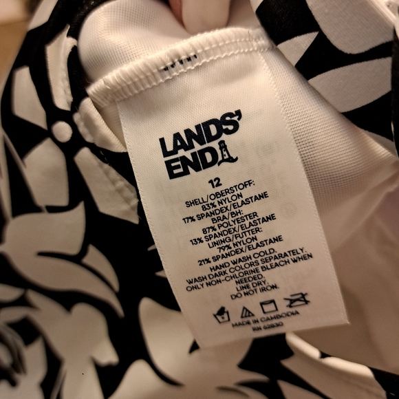 Floral Black and White Women's Swimsuit - Picture 4 of 4